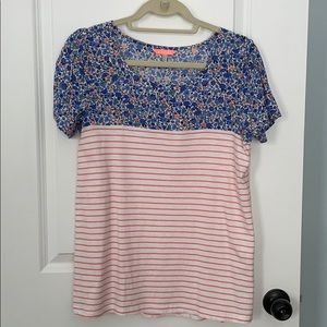 Joules tee short sleeves NWOT size 8 floral strip